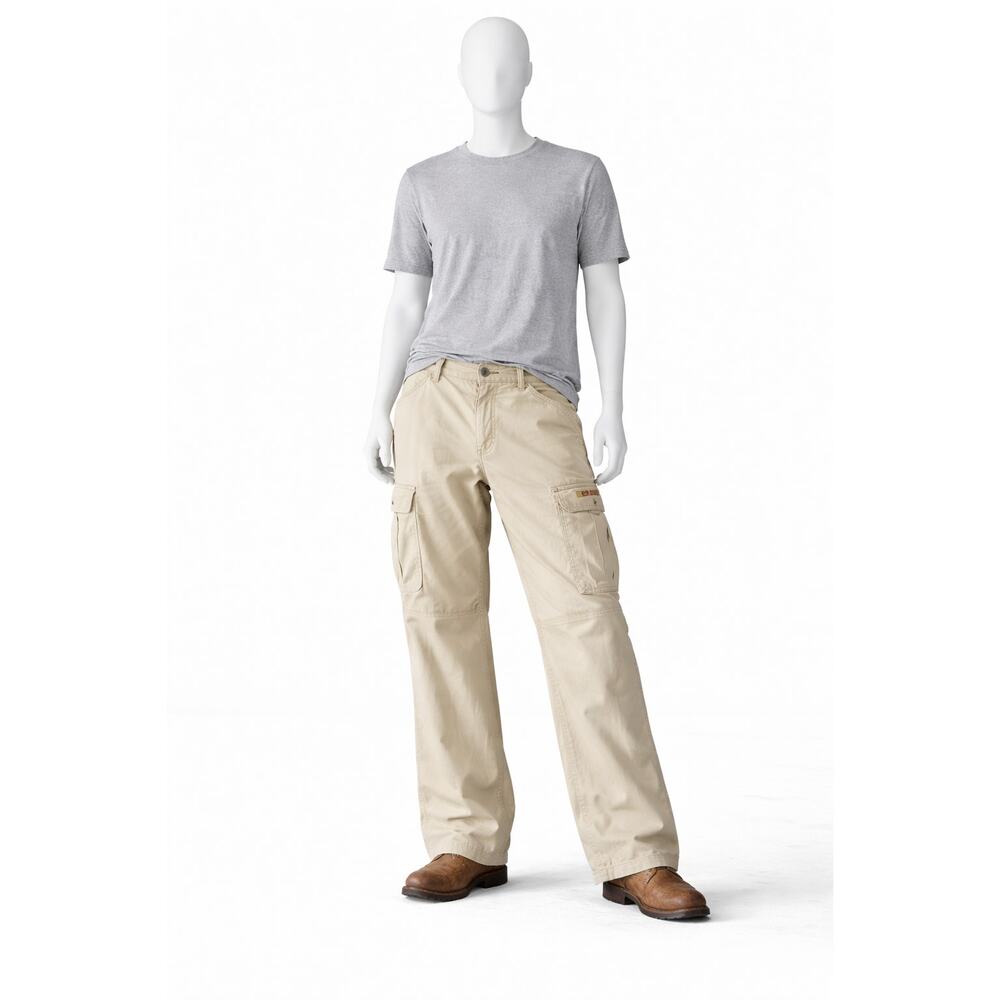 Vintage Polo Jeans Co Cargo Pants Mens 30x32  Military Utility Baggy tan  y2k
